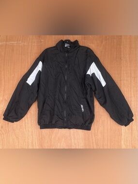 Brooks Black Windbreaker with Red Logo Accent